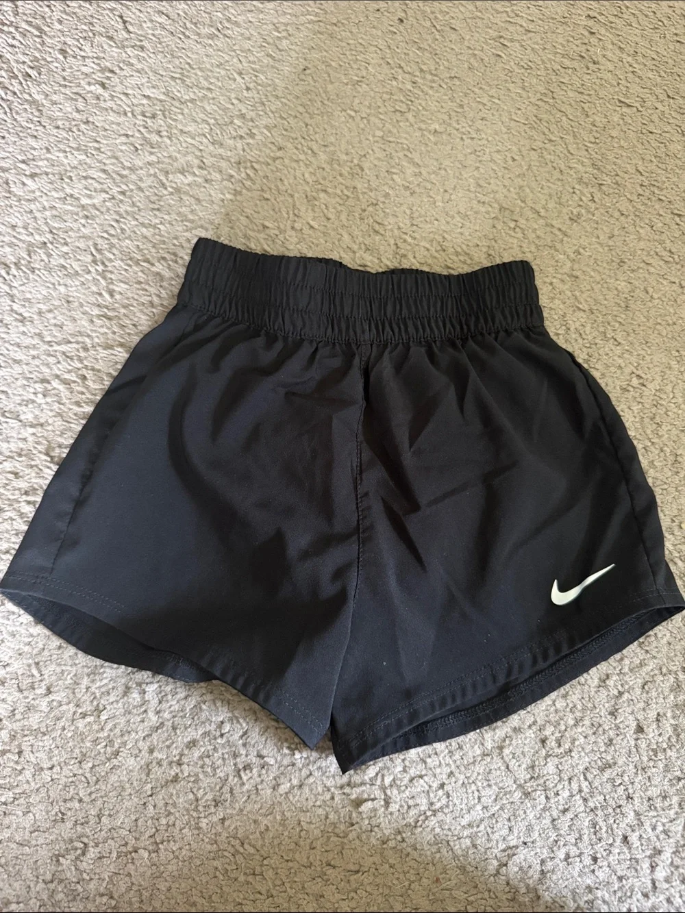 Nike Black Athletic Shorts with White Swoosh Toddler 4T
